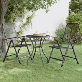 Patio Table Ã˜23.6"x28.3" Expanded Metal Mesh Anthracite