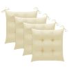 Patio Chairs with Cream White Cushions 3 pcs Solid Teak Wood