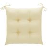 Patio Chairs with Cream White Cushions 3 pcs Solid Teak Wood