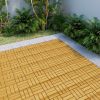 20 PCS Interlocking Deck Tiles Checker Pattern, 12" x 12" Square Teak Hardwood Outdoor Flooring for Patio, Bancony, Pool Side,...