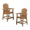 HIPS Bar Chair with Armrest,Patio Bar Chair Set of 2, Teak