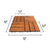10 PCS Interlocking Deck Tiles Checker Pattern, 12" x 12" Square Acacia Hardwood Outdoor Flooring for Patio, Bancony, Pool Side,...