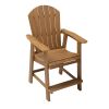 HIPS Bar Chair with Armrest,Patio Bar Chair Set of 2, Teak