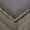 Convertible Sun Bed with Cushion Poly Rattan Gray