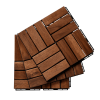 10 PCS Interlocking Deck Tiles Checker Pattern, 12" x 12" Square Acacia Hardwood Outdoor Flooring for Patio, Bancony, Pool Side,...