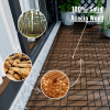 10 PCS Interlocking Deck Tiles Checker Pattern, 12" x 12" Square Acacia Hardwood Outdoor Flooring for Patio, Bancony, Pool Side,...