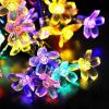 2Pcs Solar Powered String Lights 50LED Beads Fairy Sakura Flower Blossom Lights