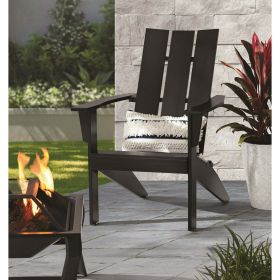 Wood Outdoor Modern Adirondack Chair, Black Color
