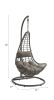 ACME Uzae Patio Hanging Chair with Stand, Gray Fabric & Charcaol Wicker 45105