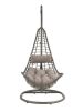 ACME Uzae Patio Hanging Chair with Stand, Gray Fabric & Charcaol Wicker 45105