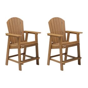 HIPS Bar Chair with Armrest,Patio Bar Chair Set of 2, Teak