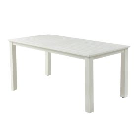 HIPS Outdoor Dining Table,70.86" Rectangular Dining Table for 4-6 Persons, White