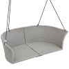 GO 51.9" 2-Person Hanging Seat, Rattan Woven Swing Chair, Porch Swing With Ropes, Gray Wicker And Cushion