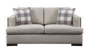 ACME Niamey Loveseat w/2 Pillows, Fabric & Walnut 54851