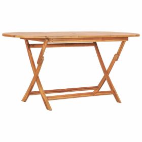 Folding Patio Table 62.9"x31.4"x29.5" Solid Teak Wood