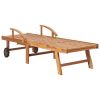 Sun Lounger Solid Teak Wood