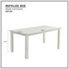 HIPS Outdoor Dining Table,70.86" Rectangular Dining Table for 4-6 Persons, White