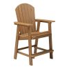 HIPS Bar Chair with Armrest,Patio Bar Chair Set of 2, Teak