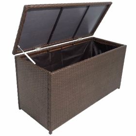 Patio Storage Box Brown 47.2"x19.7"x23.6" Poly Rattan