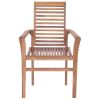 Dining Chairs 4 pcs with Green Cushions Solid Teak Wood