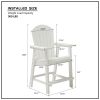 HIPS Bar Chair with Armrest,Patio Bar Chair Set of 2, White