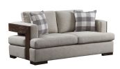 ACME Niamey Loveseat w/2 Pillows, Fabric & Walnut 54851