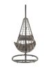 ACME Uzae Patio Hanging Chair with Stand, Gray Fabric & Charcaol Wicker 45105