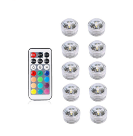 Remote control diving light 3CM diamond twist full color red green blue white warm white waterproof LED light (Option: 1 controller+10 lamp)