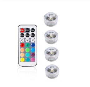 Remote control diving light 3CM diamond twist full color red green blue white warm white waterproof LED light (Option: 1 controller+4 lamp)
