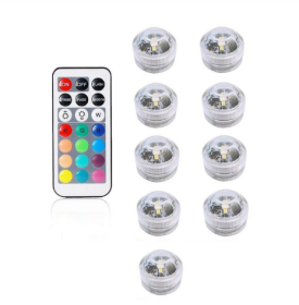 Remote control diving light 3CM diamond twist full color red green blue white warm white waterproof LED light (Option: 1 controller+9 lamp)