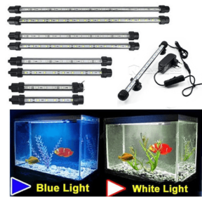 Aquarium-box floodlight highlights aquatic lantern diving festival waterproof and landscaping LED aquarium lamp fill light (Option: White light-38cm)