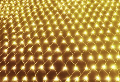 Christmas led lights string lights outdoor waterproof fishnet lights full of stars paved holiday lights wedding ins decorative lights (Option: Warm White-3x2m 192leds)
