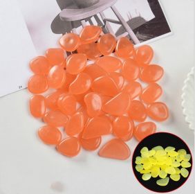 100 Luminous Stones Fluorescent Aquarium Pebbles Fish Tank Garden Luminous Stones (Option: Light orange-100pc)