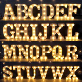 Luminous LED Letter Number Night Light English Alphabet Number Battery Lamp Romantic Wedding Christmas Party Decoration (Option: Always lit-Z)