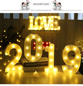Luminous LED Letter Number Night Light English Alphabet Number Battery Lamp Romantic Wedding Christmas Party Decoration (Option: Remote control-LOVE white)