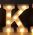 Luminous LED Letter Number Night Light English Alphabet Number Battery Lamp Romantic Wedding Christmas Party Decoration (Option: Always lit-K)
