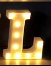 Luminous LED Letter Number Night Light English Alphabet Number Battery Lamp Romantic Wedding Christmas Party Decoration (Option: Always lit-L)