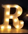 Luminous LED Letter Number Night Light English Alphabet Number Battery Lamp Romantic Wedding Christmas Party Decoration (Option: Always lit-R)