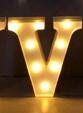 Luminous LED Letter Number Night Light English Alphabet Number Battery Lamp Romantic Wedding Christmas Party Decoration (Option: Remote control-V)