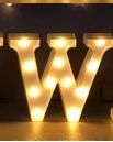 Luminous LED Letter Number Night Light English Alphabet Number Battery Lamp Romantic Wedding Christmas Party Decoration (Option: Remote control-W)