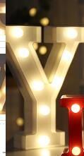 Luminous LED Letter Number Night Light English Alphabet Number Battery Lamp Romantic Wedding Christmas Party Decoration (Option: Always lit-Y)