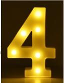 Luminous LED Letter Number Night Light English Alphabet Number Battery Lamp Romantic Wedding Christmas Party Decoration (Option: Remote control-4 Style)