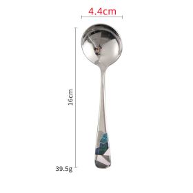 Stainless Steel Creative And Minimalist Household Soup Spoon (Option: Natural irregular square)