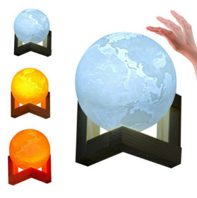 Double color touch 3D printing earth Jupiter lamp (Option: Earth-8cm-Touch 3 colors)
