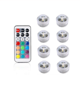 Remote control diving light 3CM diamond twist full color red green blue white warm white waterproof LED light (Option: 1 controller+8 lamp)