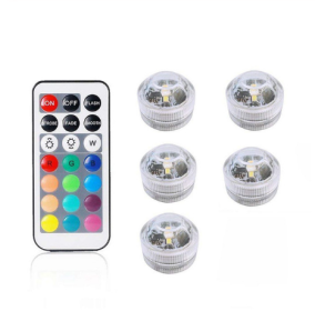 Remote control diving light 3CM diamond twist full color red green blue white warm white waterproof LED light (Option: 1 controller+5 lamp)