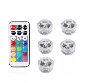 Remote control diving light 3CM diamond twist full color red green blue white warm white waterproof LED light (Option: 1 controller+5 lamp)