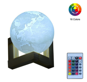 Double color touch 3D printing earth Jupiter lamp (Option: Earth-20cm-16 colors remote)