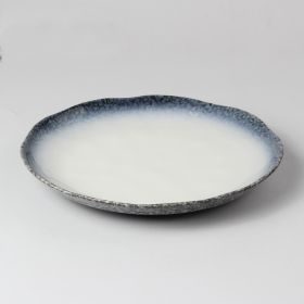 Ceramic Round Dinner Plate Iron Plate Features Japanese Style (Option: White-23.3x2.5cm)