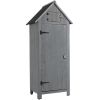 30.3"L X 21.3"W X 70.5"H Outdoor Storage Cabinet;  Wooden Tool Shed for Garden Patio Backyard,  Natural/Gray